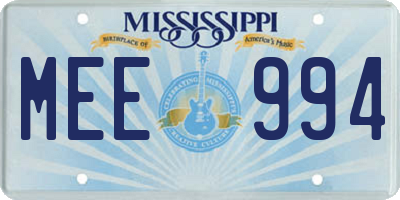 MS license plate MEE994