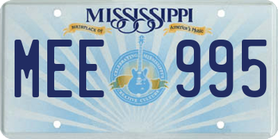 MS license plate MEE995