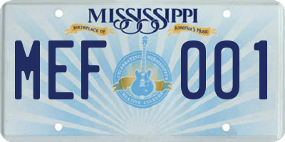 MS license plate MEF001