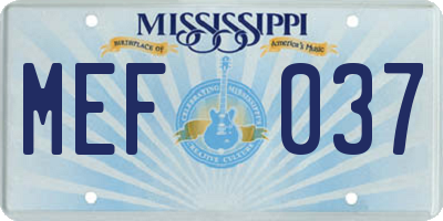 MS license plate MEF037