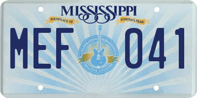 MS license plate MEF041