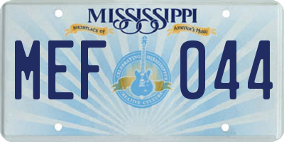 MS license plate MEF044