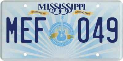 MS license plate MEF049