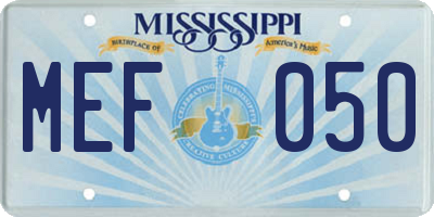 MS license plate MEF050