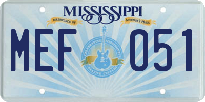 MS license plate MEF051