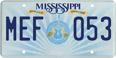 MS license plate MEF053