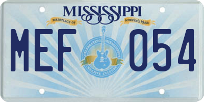 MS license plate MEF054