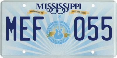 MS license plate MEF055