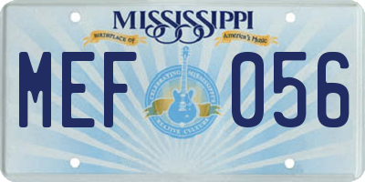 MS license plate MEF056