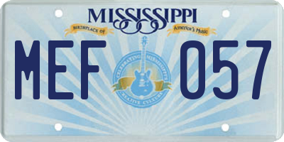 MS license plate MEF057