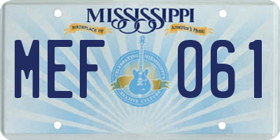 MS license plate MEF061
