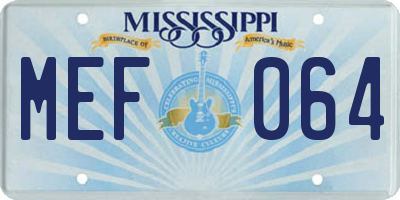 MS license plate MEF064