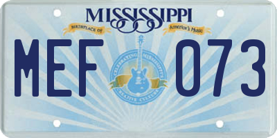MS license plate MEF073