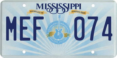 MS license plate MEF074