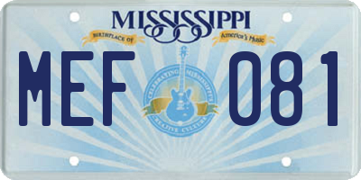 MS license plate MEF081