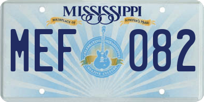 MS license plate MEF082