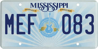 MS license plate MEF083