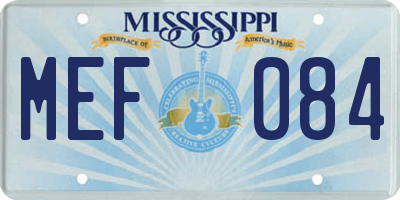 MS license plate MEF084