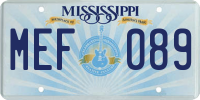 MS license plate MEF089