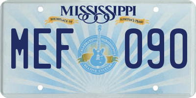 MS license plate MEF090