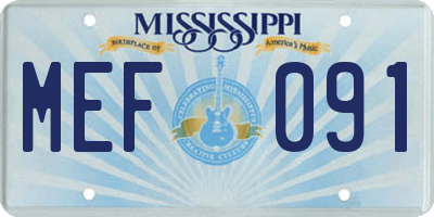MS license plate MEF091