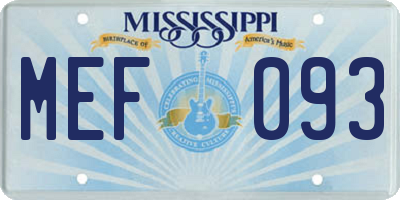 MS license plate MEF093