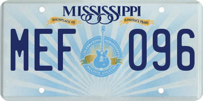 MS license plate MEF096