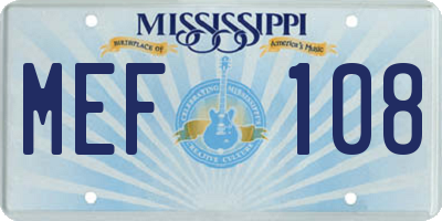 MS license plate MEF108