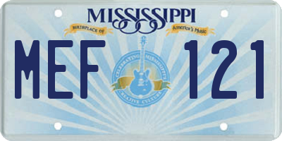 MS license plate MEF121