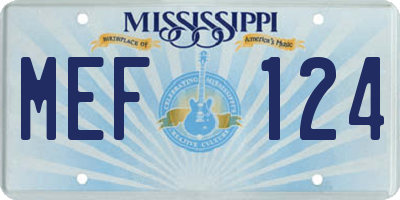 MS license plate MEF124
