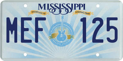 MS license plate MEF125