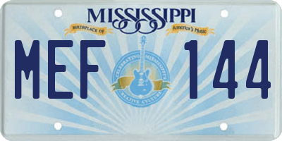 MS license plate MEF144