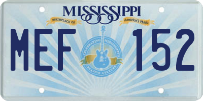 MS license plate MEF152