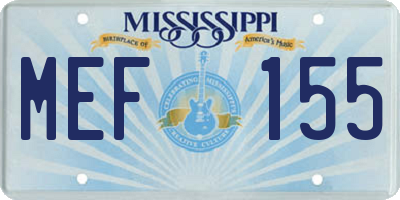 MS license plate MEF155