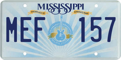 MS license plate MEF157