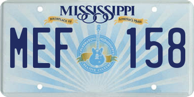 MS license plate MEF158