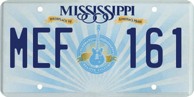 MS license plate MEF161