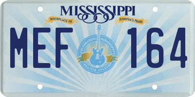 MS license plate MEF164