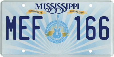 MS license plate MEF166