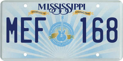 MS license plate MEF168