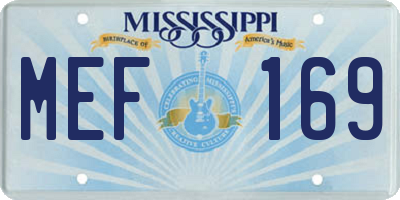 MS license plate MEF169