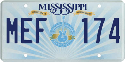 MS license plate MEF174