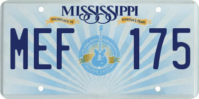MS license plate MEF175