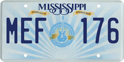 MS license plate MEF176