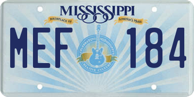 MS license plate MEF184