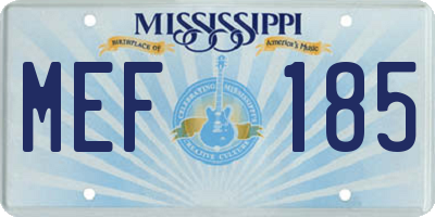 MS license plate MEF185