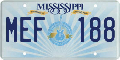 MS license plate MEF188