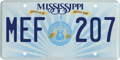 MS license plate MEF207