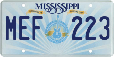 MS license plate MEF223