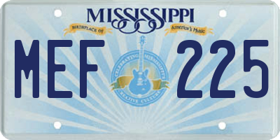 MS license plate MEF225